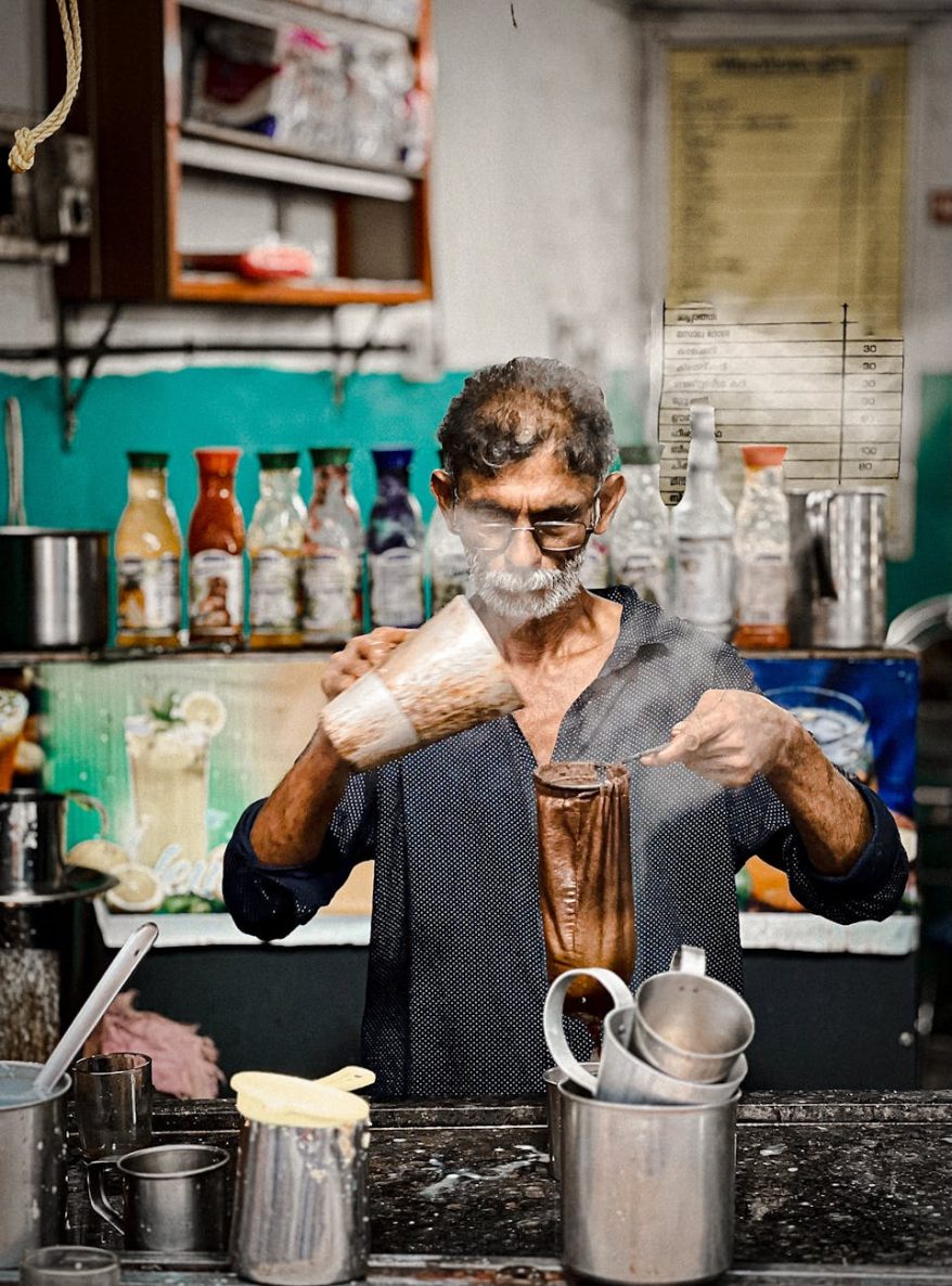 man working at kitchen
