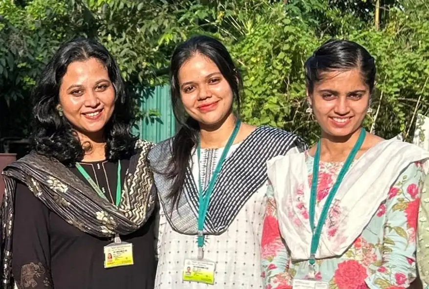 Firdoushi Sayeed, Arti Sah and Bani Sharma, undergraduate students of the Department of Tea Husbandry and Technology at Assam Agricultural University