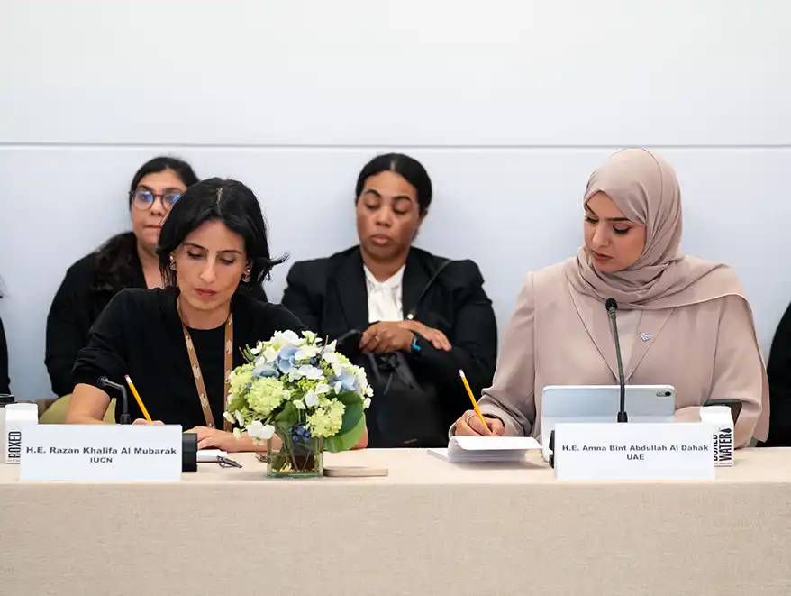 IUCN President, HE Razan Al Mubarak and Her Excellency Dr. Amna bint Abdullah Al Dahak, UAE Minister of Climate Change and Environment
