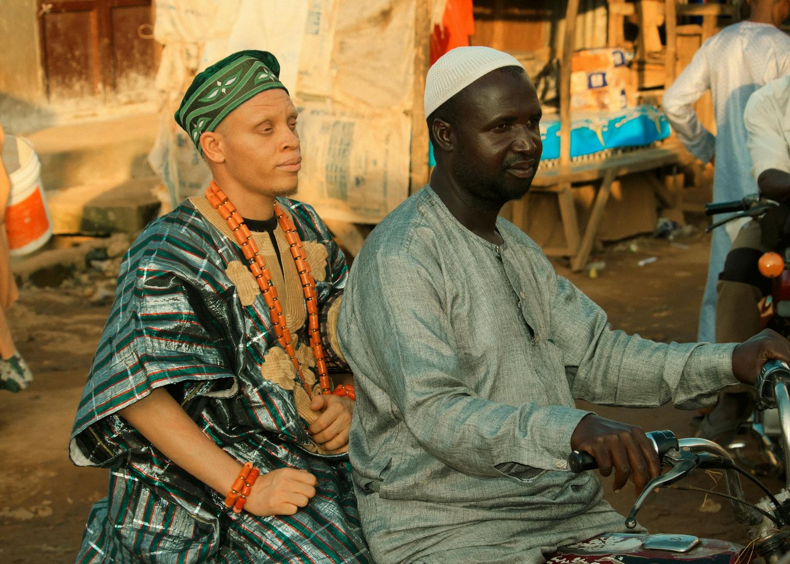 traditional african attire and street scene