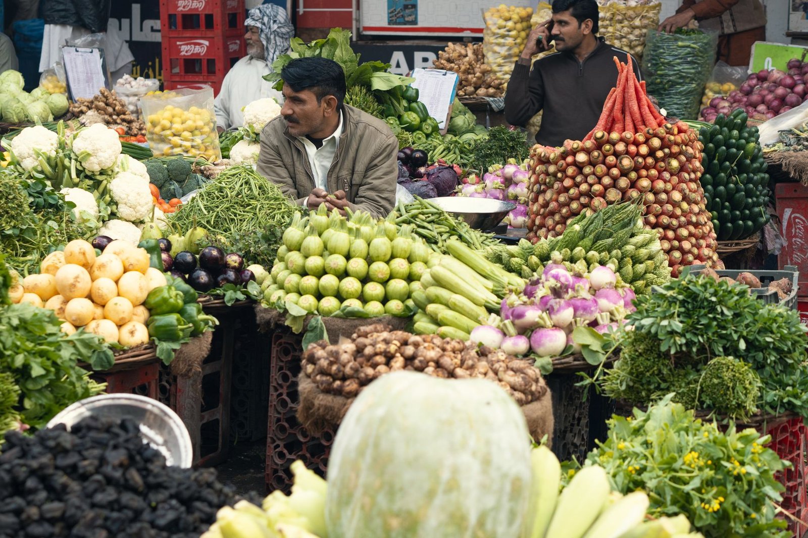men selling vegetables in the market