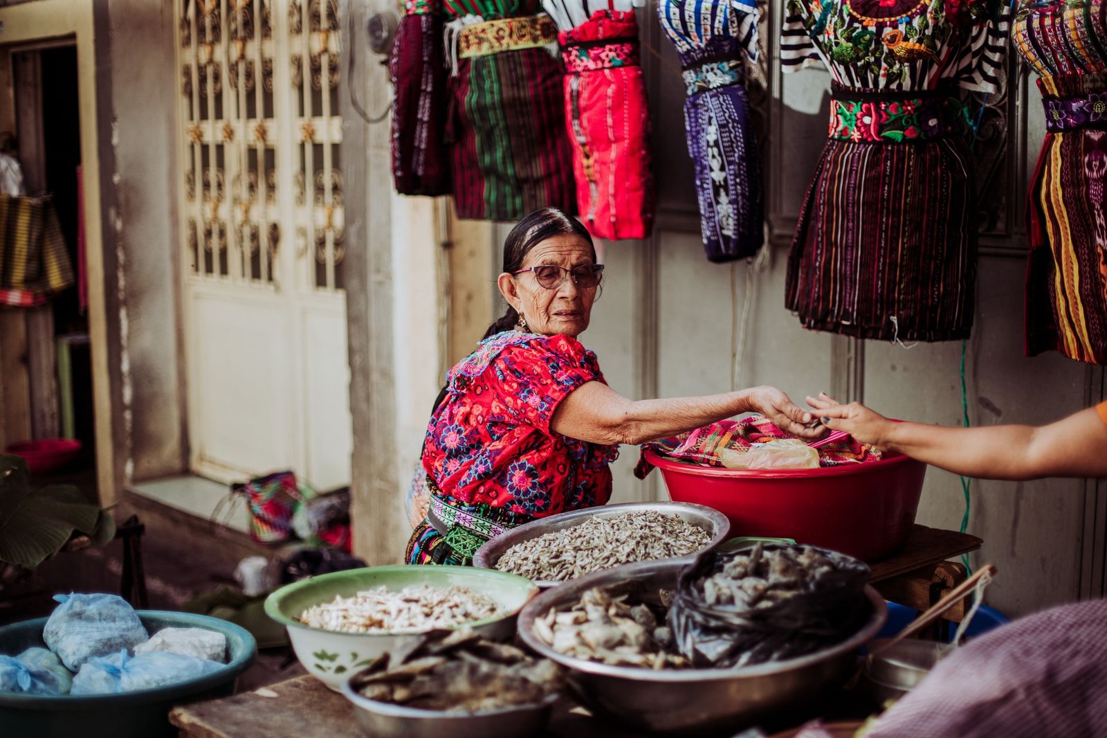 woman selling food in market