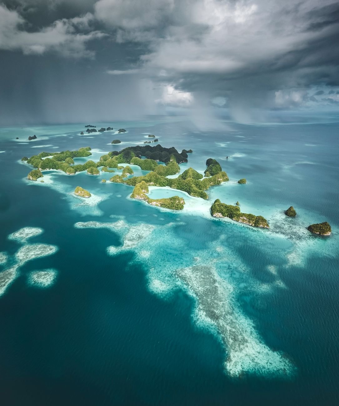 tropical archipelago on sea