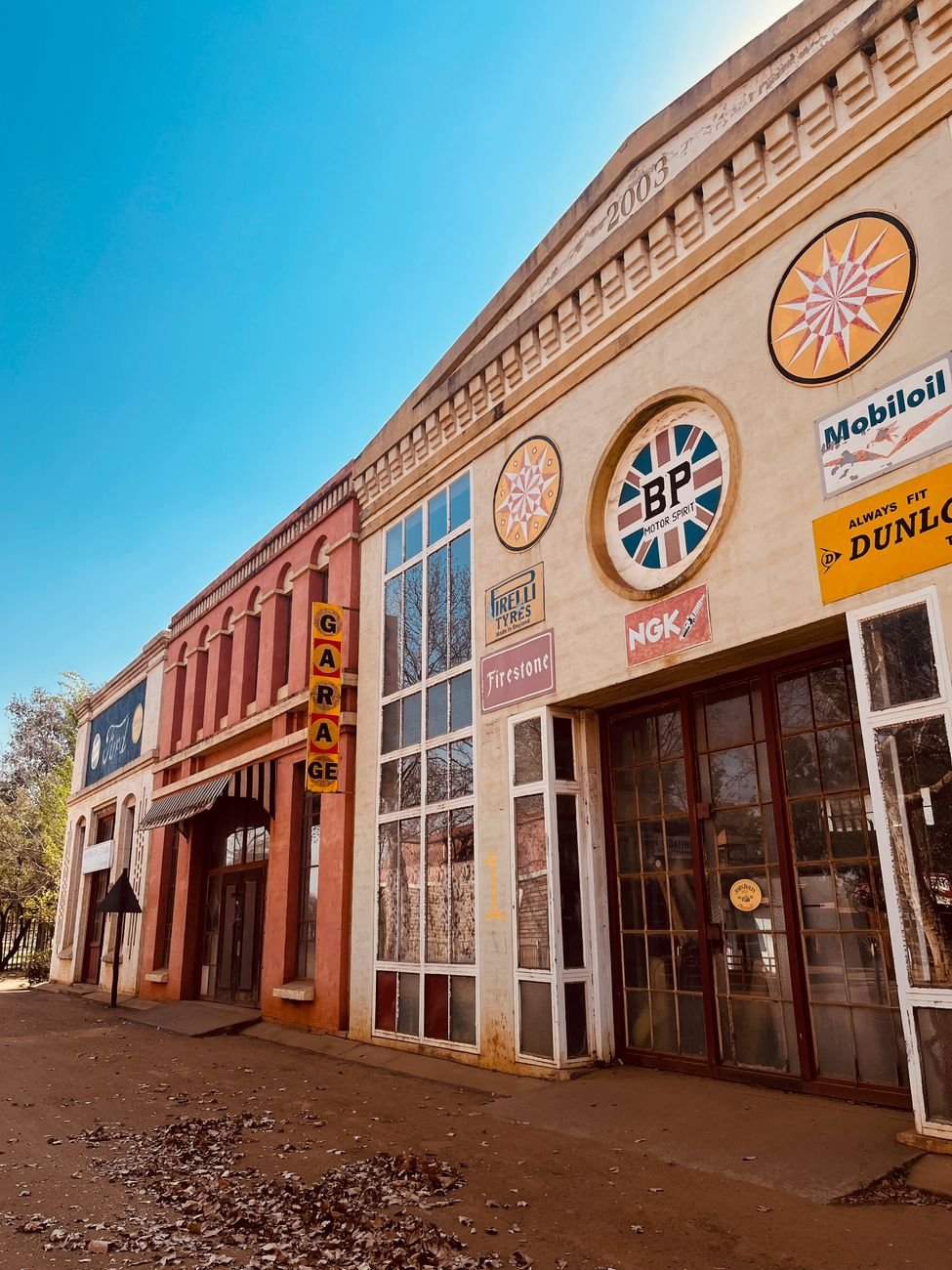 vintage garage building with retro signage