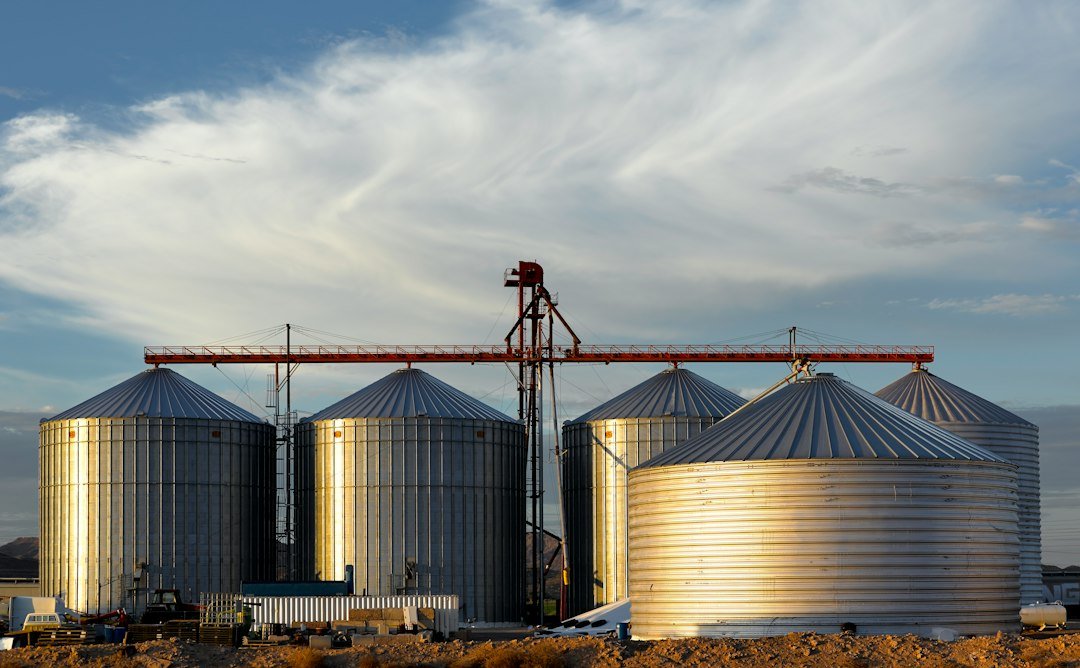 Grain silos used for agricultural storage