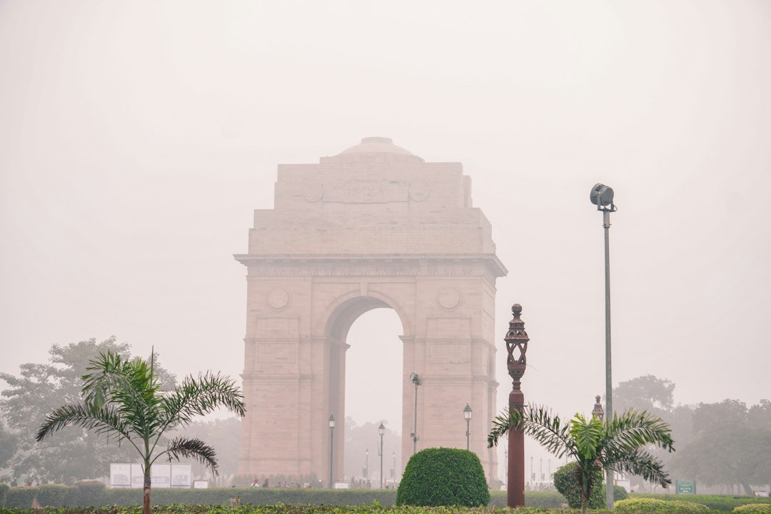 India Gate monument in New Delhi shrouded in smog