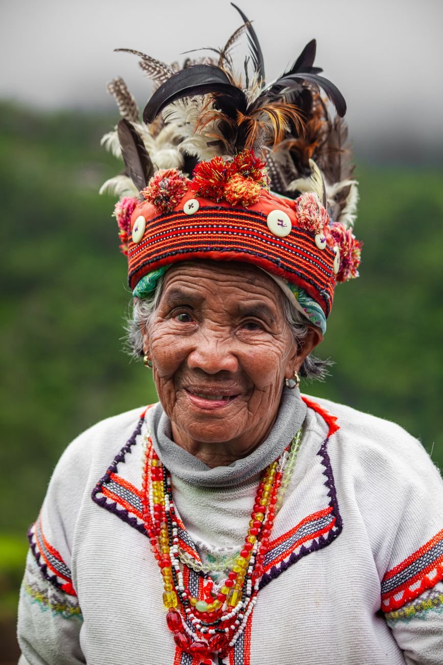 elderly woman in traditional clothing