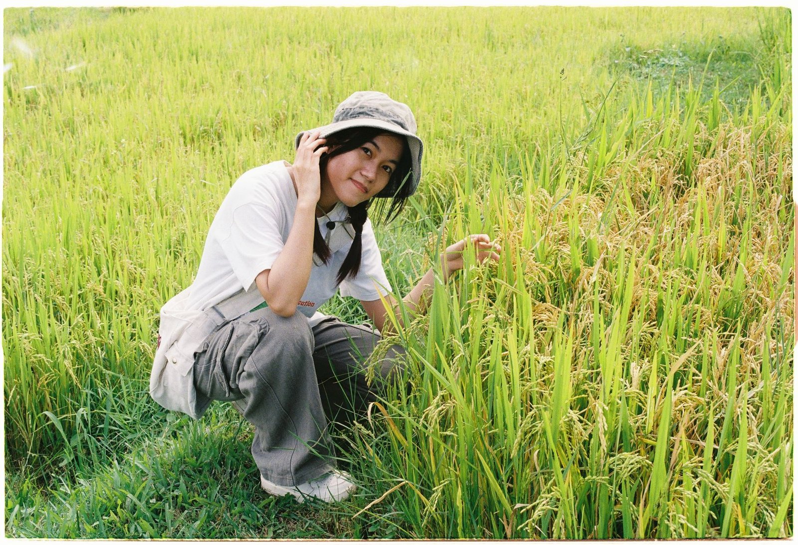 woman on a field in summer